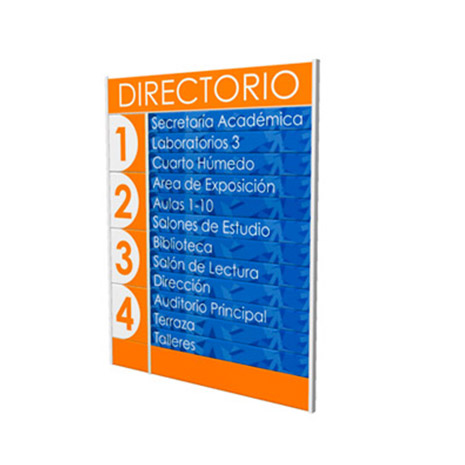 Señalización Directorio de Pared